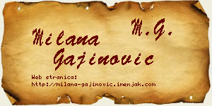 Milana Gajinović vizit kartica